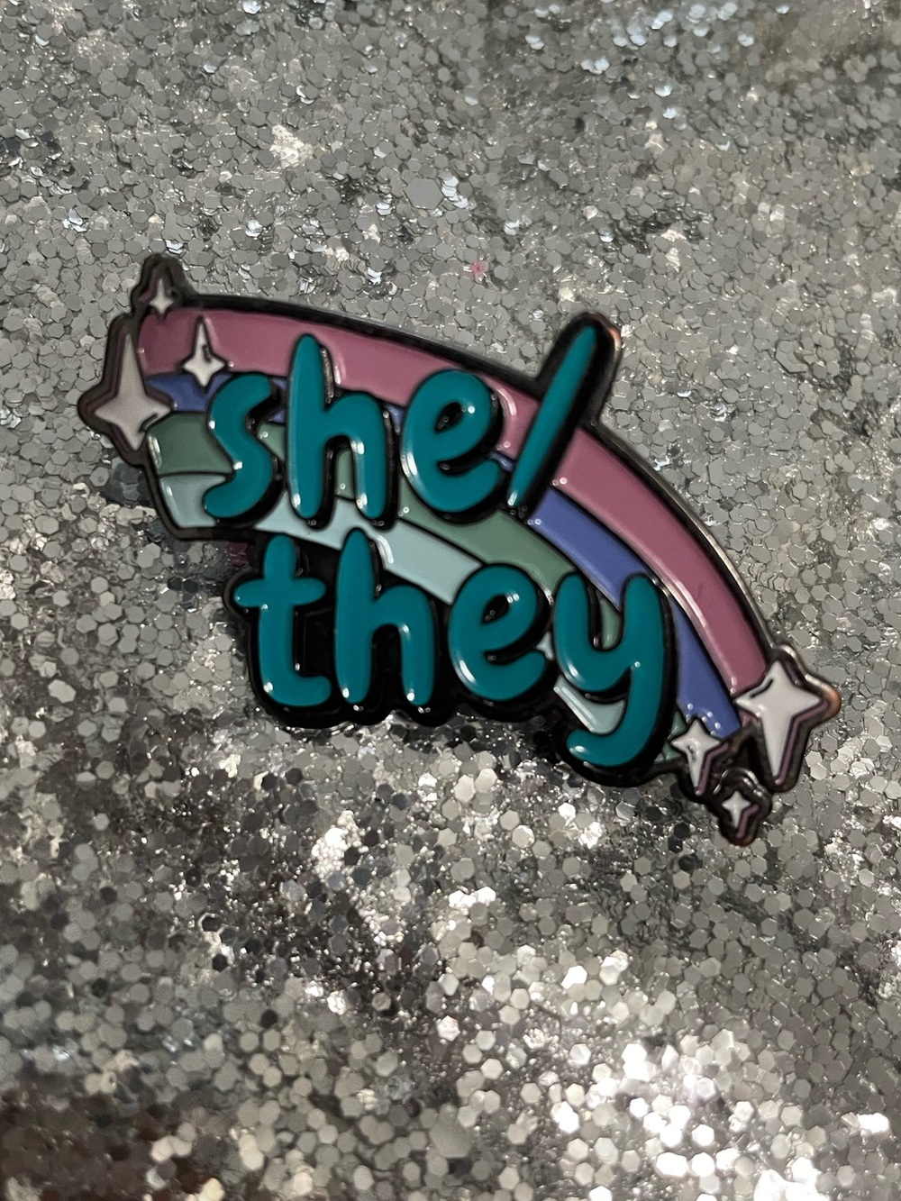 She/They Pronoun Button
